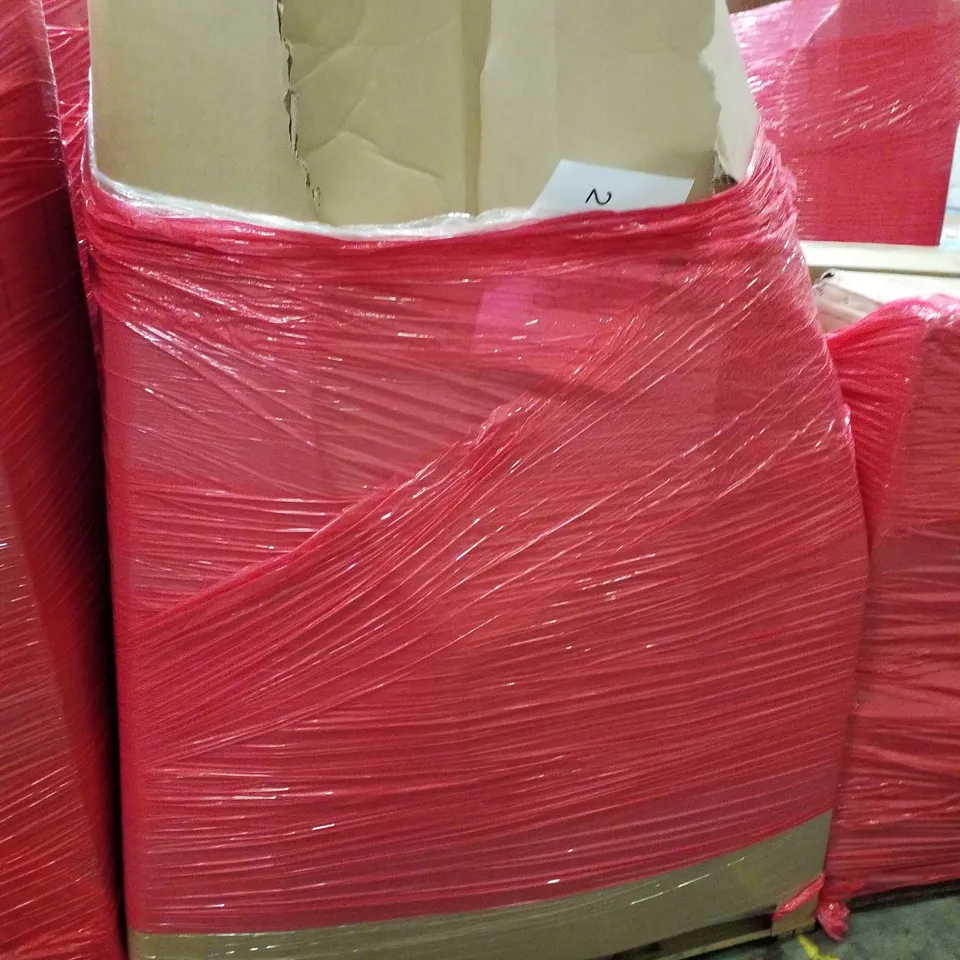 PALLET OF ASSORTED PRODUCTS INCLUDING TOILET SEAT, GYM PLAY MAT, MDF FRAME BLACK BOARD, HAND SAW, FOOD PROCESSOR, ROLLER SHADE 
