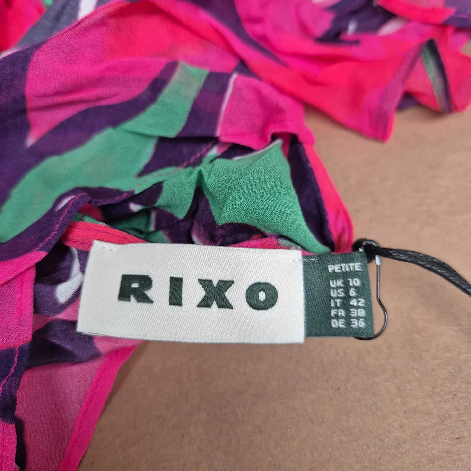 RIXO MEADOW DRESS – DANISH FLORAL PINK, UK 10 PETITE (S)