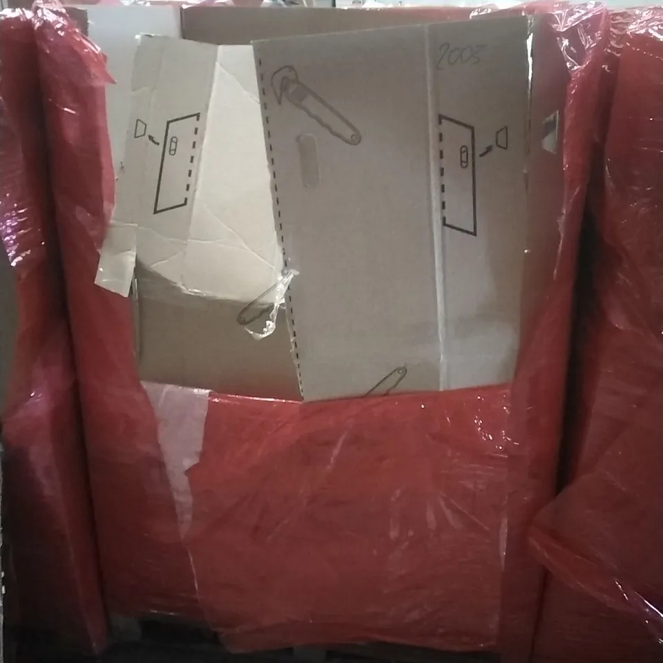 PALLET OF ASSORTED HOUSEHOLD GOODS AND PRODUCTS TO INCLUDE; CORDLESS HEDGE TRIMMERS, BOXED FURNITURE ETC