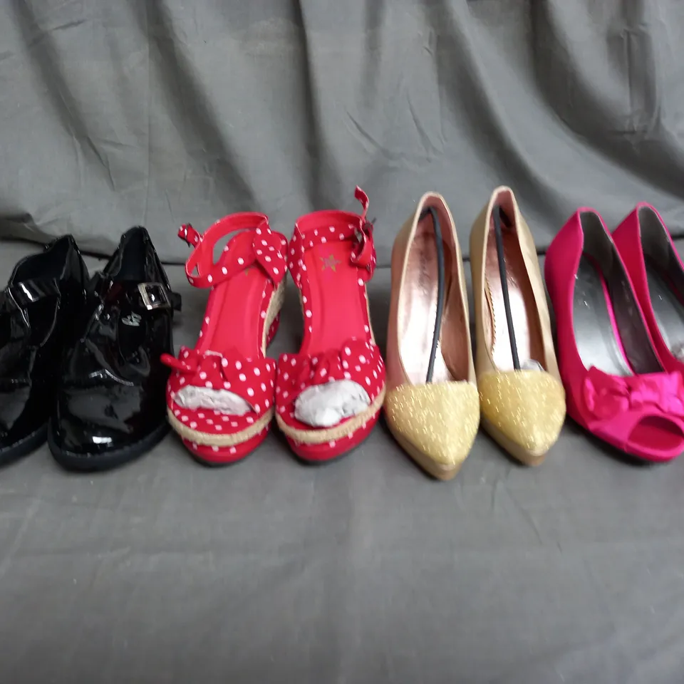 LARGE QUANTITY OF ASSORTED WOMENS SHOES IN VARIOUS SIZES, COLOURS AND STYLES