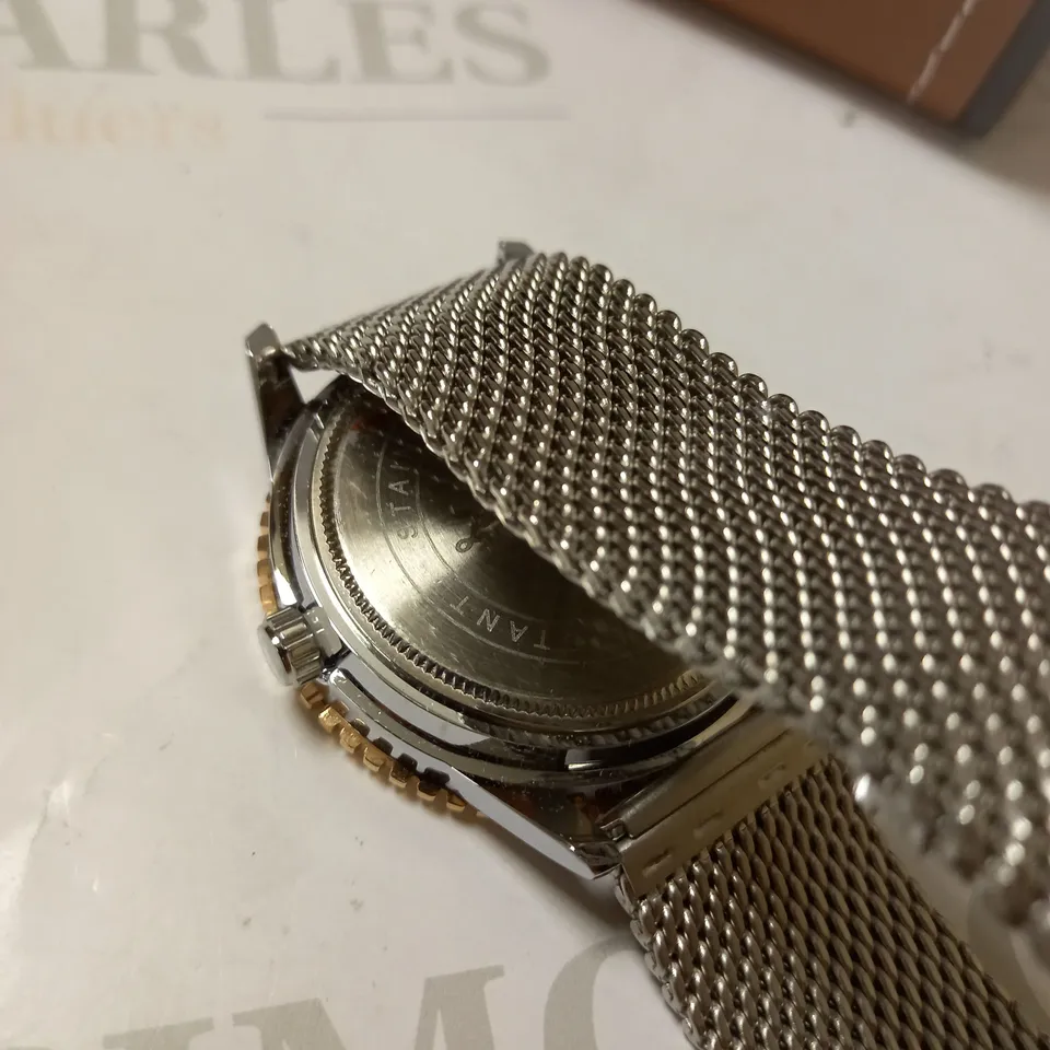 LA BANUS PART SKELETON DIAL MESH STRAP WRISTWATCH 