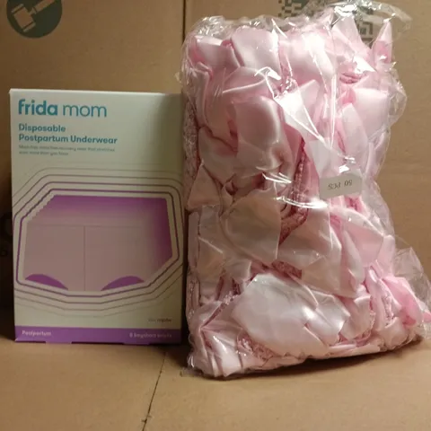 APPROXIMATELY 4 ASSORTED COSMETIC ITEMS TO INCLUDE FRIDA MOM DISPOSABLE POSTPARTUM UNDERWEAR, PINK SATIN BOW HEADBANDS, ETC - COLLECTION ONLY