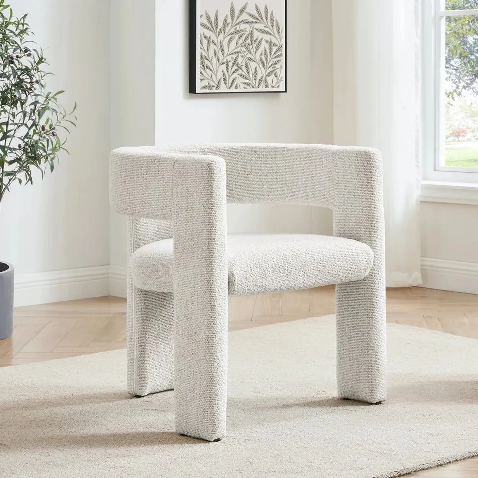 BOXED DUSK QUINN CHAIR - IVORY BOUCLE (1 BOX)