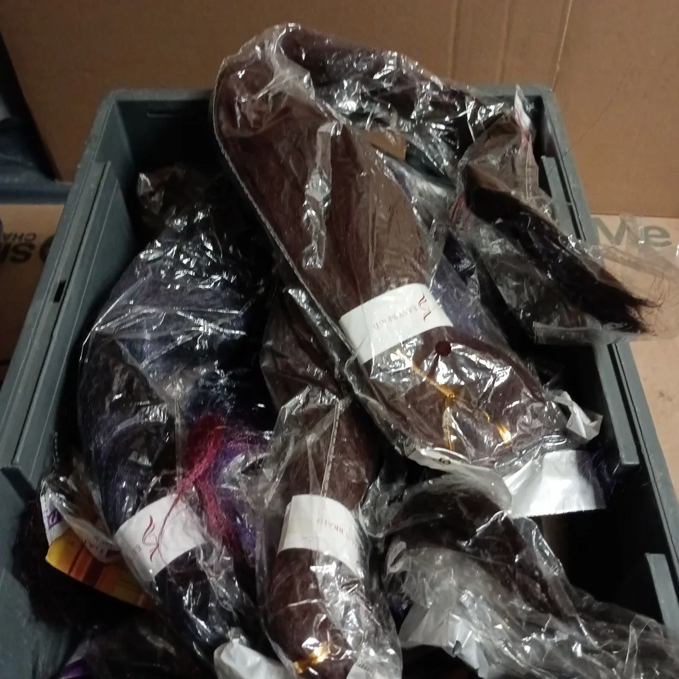 BOX OF APPROXIMATELY 10 HAIR EXTENSIONS 