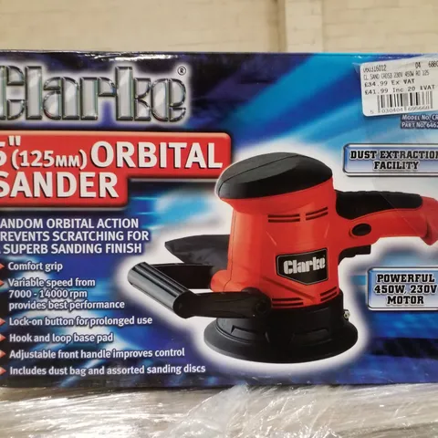 BOXED CLARKE CROS3 450W RANDOM ORBITAL SANDER (230V)