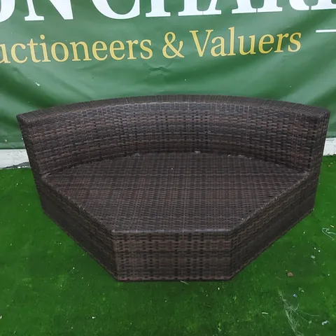 DESIGNER BROWN RATTAN SOFA PIECE