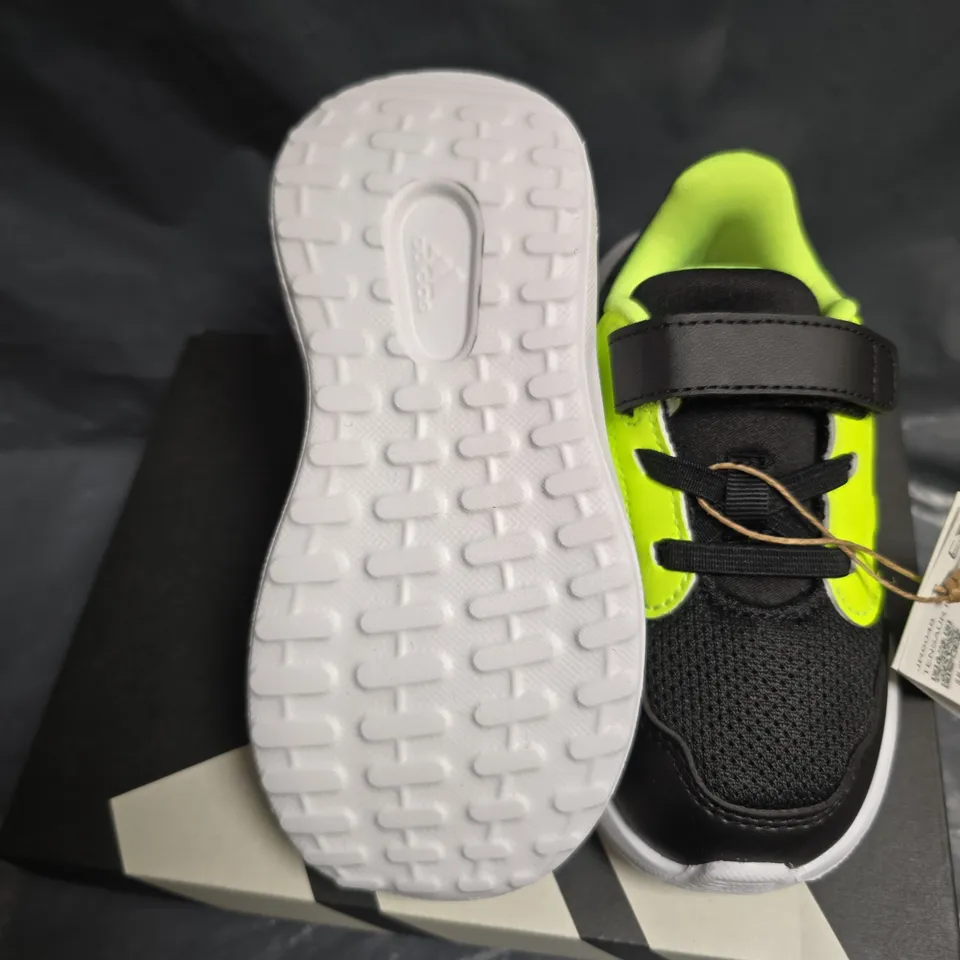 ADIDAS TENSAUR RUN 3.0 EL I KIDS TRAINERS – UK 6.5 (US 7K), NEON LIME & BLACK