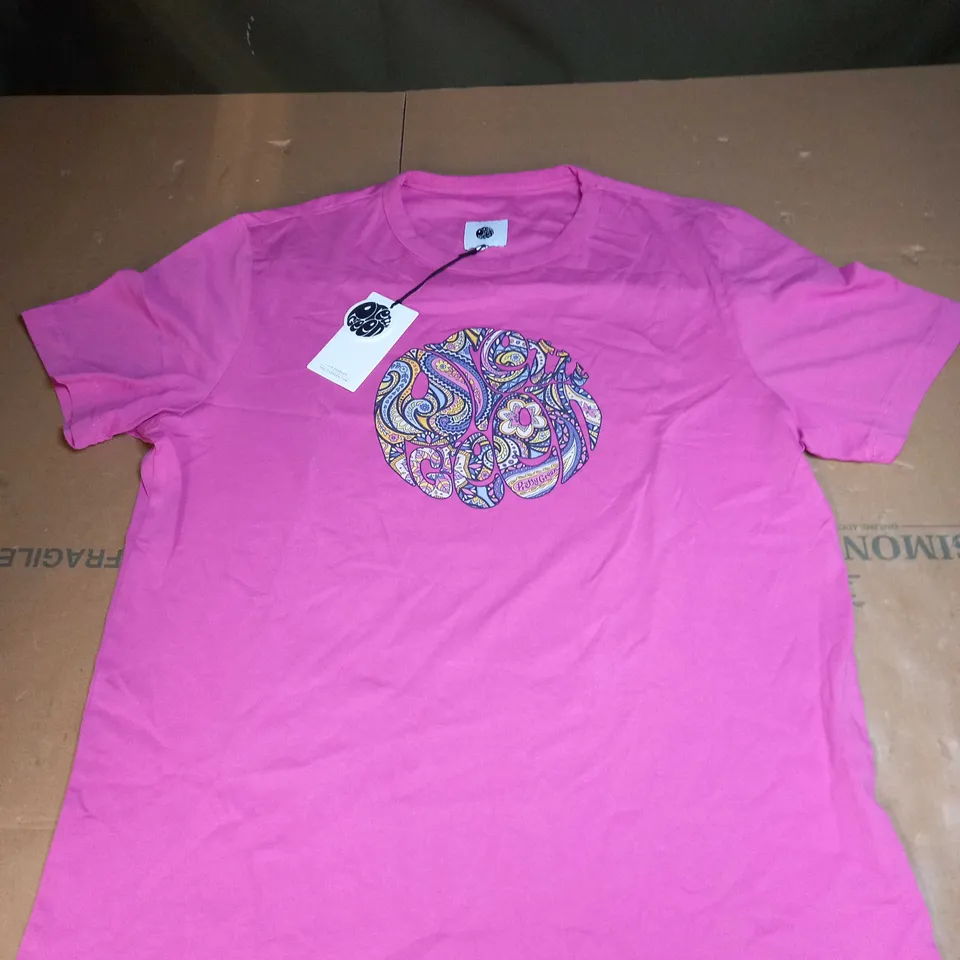 PRETTY GREEN FESTIVAL PAISLEY PRINT T-SHIRT SIZE L