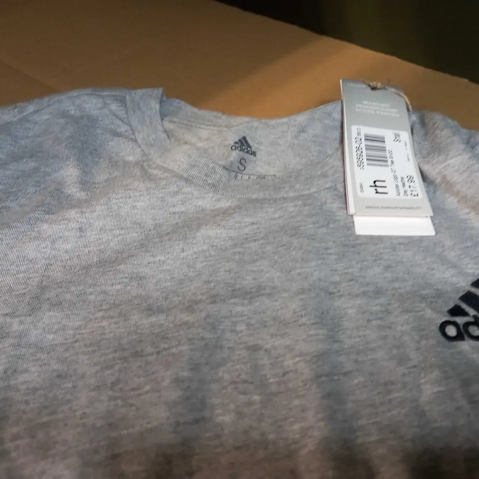ADIDAS GREY MARL/LOGO TEE - SMALL