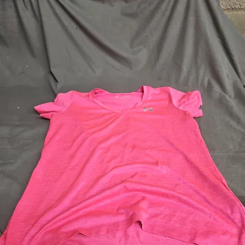UNDER ARMOUR PINK GYM T SHIRT MEDIUM