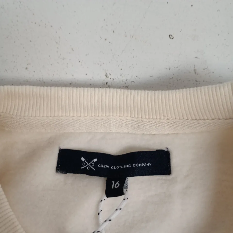 CREW CLOTHING SUPERSOFT SWEATSHIRT – MARSHMALLOW, UK SIZE 16