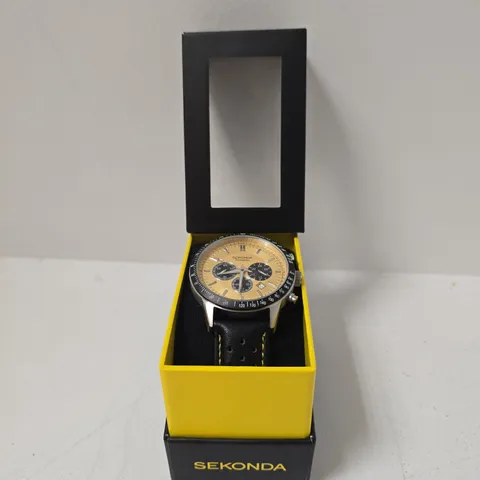BOXED SEKONDA MENS 1395 VELOCITY CHRONOGRAPH WATCH