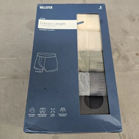 HOLLISTER CLASSIC LENGTH BOXER BRIEFS – 5 PACK, SIZE S