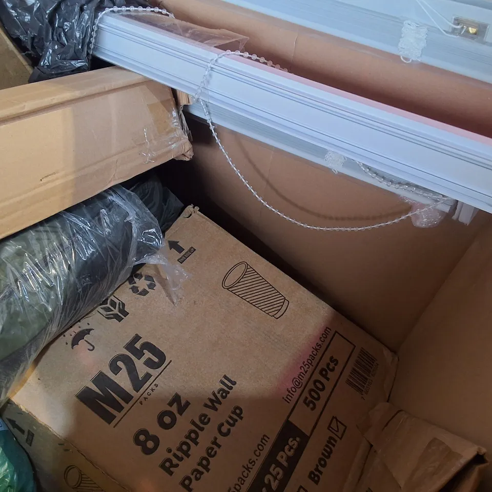 PALLET OF ASSORTED HOUSEHOLD ITEMS TO INCLUDE KIDS PEDAL PIANO, FOOD PROCESSOR AND RECYCLING BIN