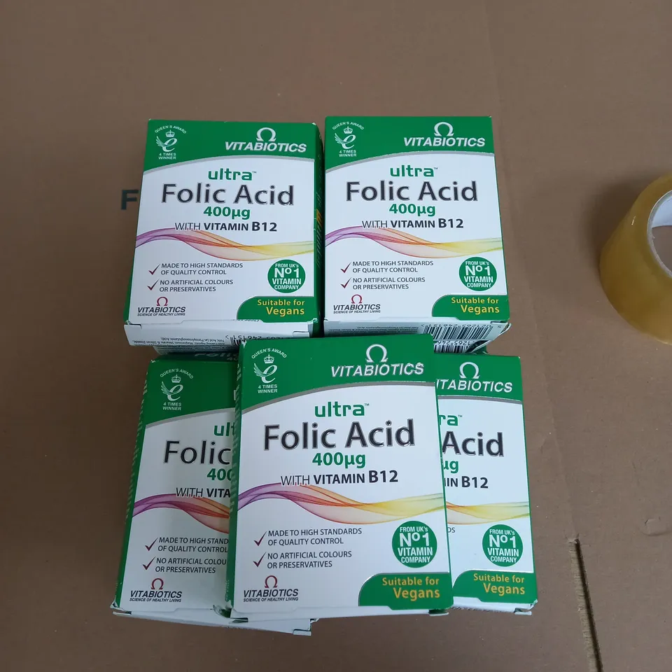 APPROXIMATELY 15 BOXES OF VITABIOTICS ULTRA FOLIC ACID WITH VITAMIN B12 TABLETS 60 TABLETS PER BOX