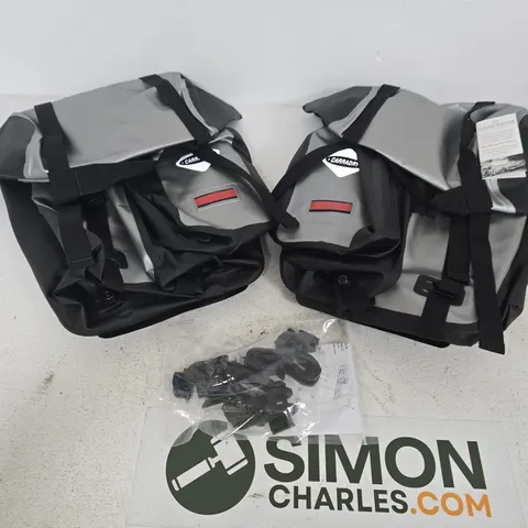 CARRADICE BICYCLE PANNIER BAGS – PAIR WITH MOUNTING HARDWARE (GREY/BLACK)