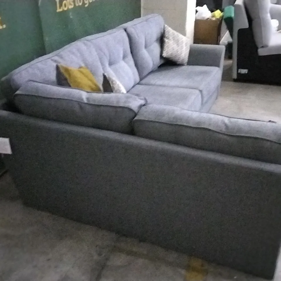 DESIGNER GREY FABRIC CORNER SOFA