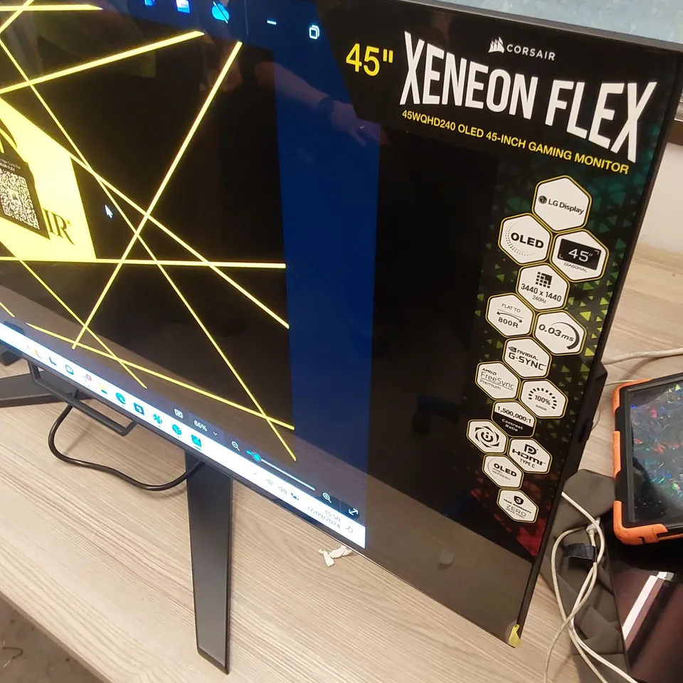 BOXED CORSAIR XENEON FLEX 45WQHD240 45-INCH WIDESCREEN OLED BLACK BENDABLE MONITOR RRP £2099
