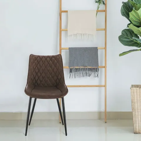 BOXED BRINLEY UPHOLSTERED DINING CHAIR - LIGHT BROWN (SET OF 2)