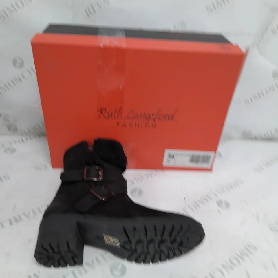 BOXED RUTH LANGSFORD CASUAL BOOTS, BLACK - SIZE 3