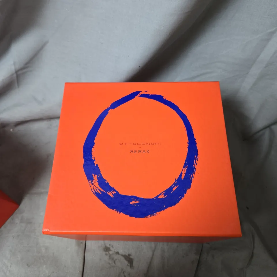 OTTOLENGHI FOR SERAX  SET OF 4 BOWLS – WHITE WITH SWIRL-STRIPE BLUE,15 X 15 X 7 CM