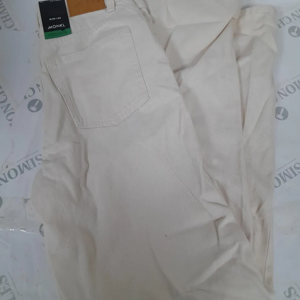 MONKL WIDE LEG CREAM JEANS - W27