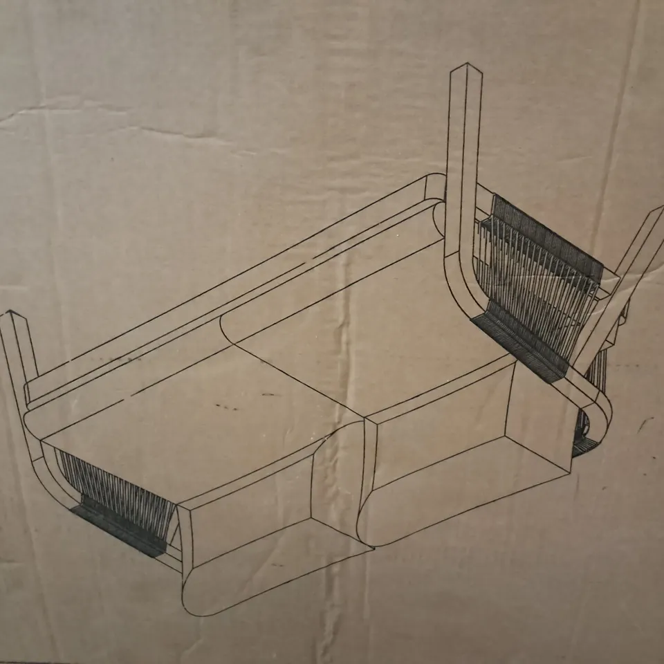 BOXED OUTDOOR SOFA FROM MICHELLE KEEGAN RANGE IN OAK NATURAL - 1 BOX