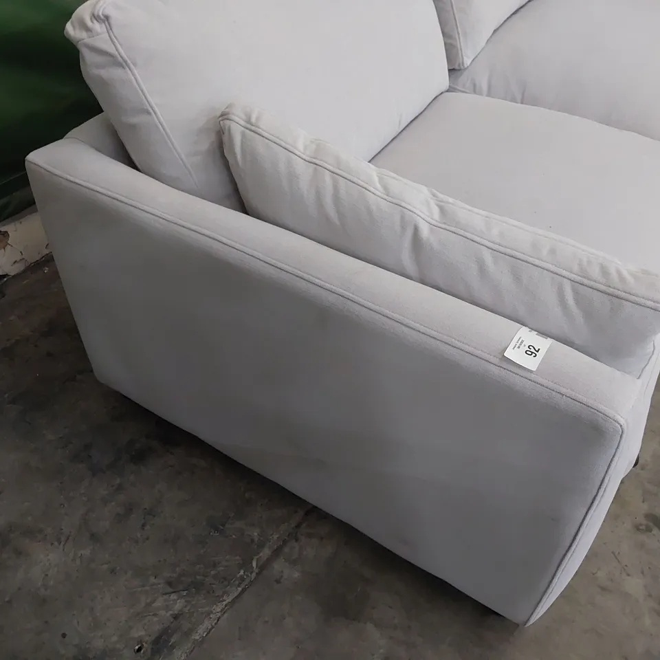QUALITY BRITISH DESIGNER LOUNGE Co. THREE SEATER SOFA LIGHT GREY FABRIC 