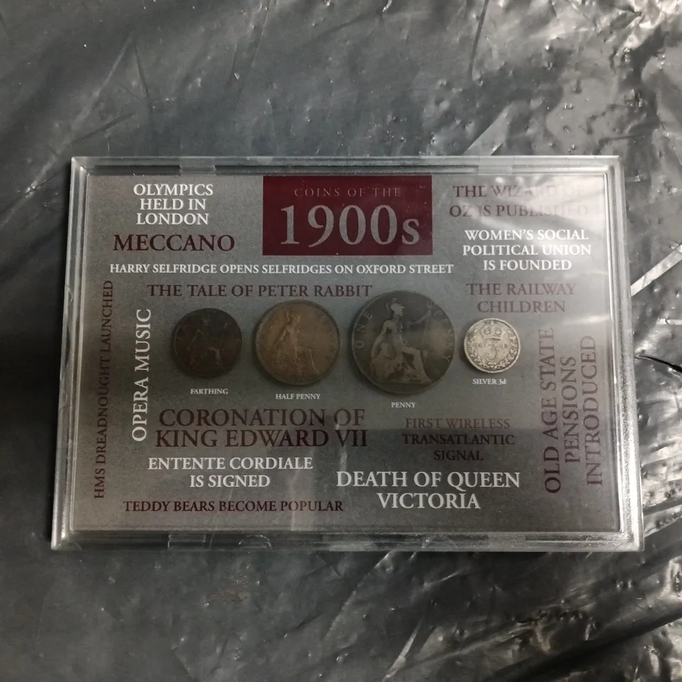 COINS OF THE 1900S COLLECTION IN DISPLAY CASE