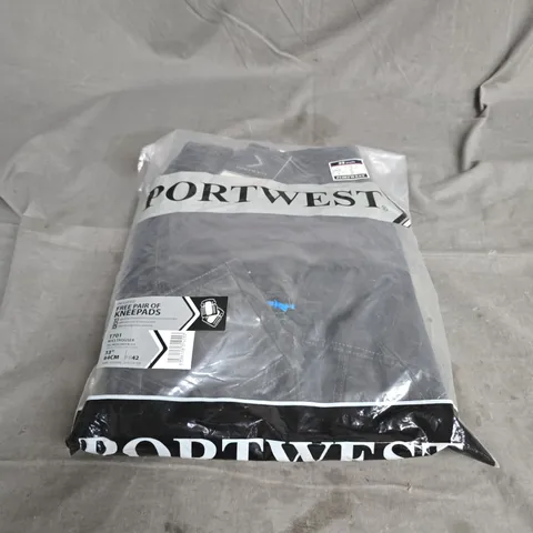 PORTWEST WX3 TROUSERS IN METAL GREY WITH KNEEPADS SIZE 33" REGULAR