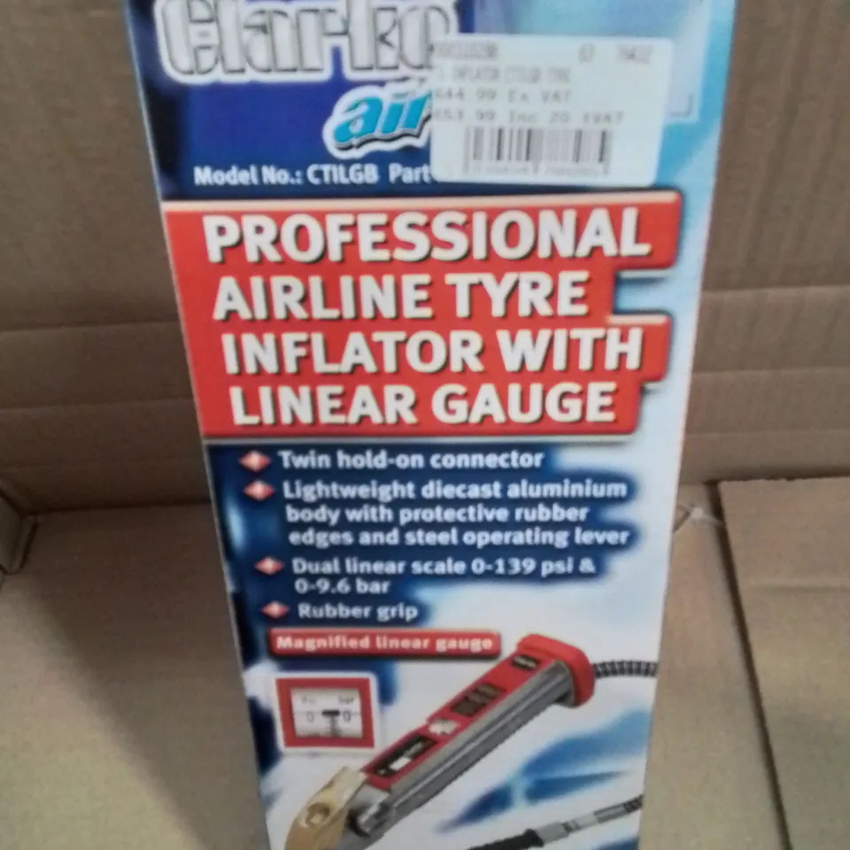PROFESSIONAL AIRLINE TYRE INFLATOR WITH LINEAR GAUGE – BOXED