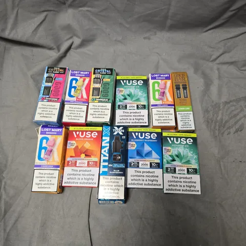 TOTE OF APPROXIMATEY 15 ASSORTED E-CIGARETTES TO INCLUDE - VUSE - LOST MARY - ELFBAR - ETC