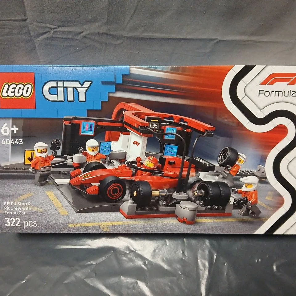 LEGO CITY 60443 FORMULA 1 PIT STOP – 322 PCS – BOXED