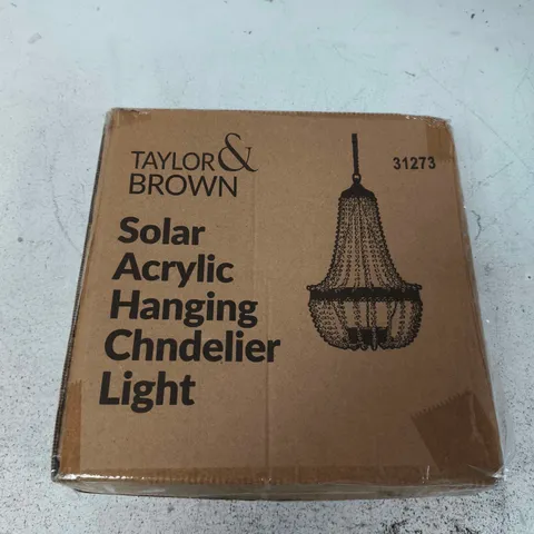 TAYLOR & BROWN SOLAR ACRYLIC HANGING CHANDELIER LIGHT