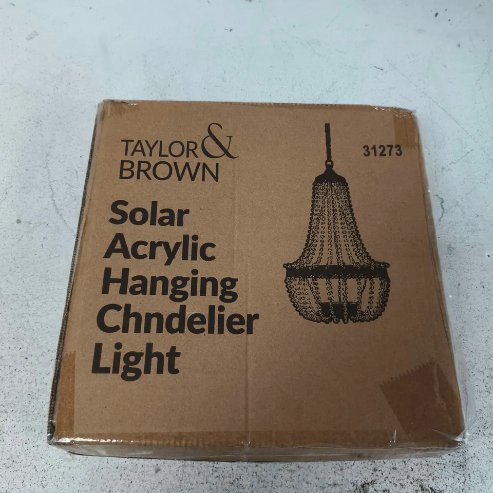 TAYLOR & BROWN SOLAR ACRYLIC HANGING CHANDELIER LIGHT