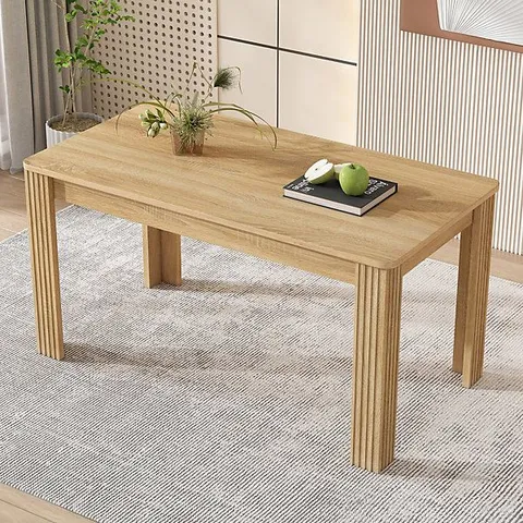 BOXED MODERN 4-SEATER DINING TABLE - OAK EFFECT MDF WOOD - KITCHEN & HOME FURNITURE UNIT