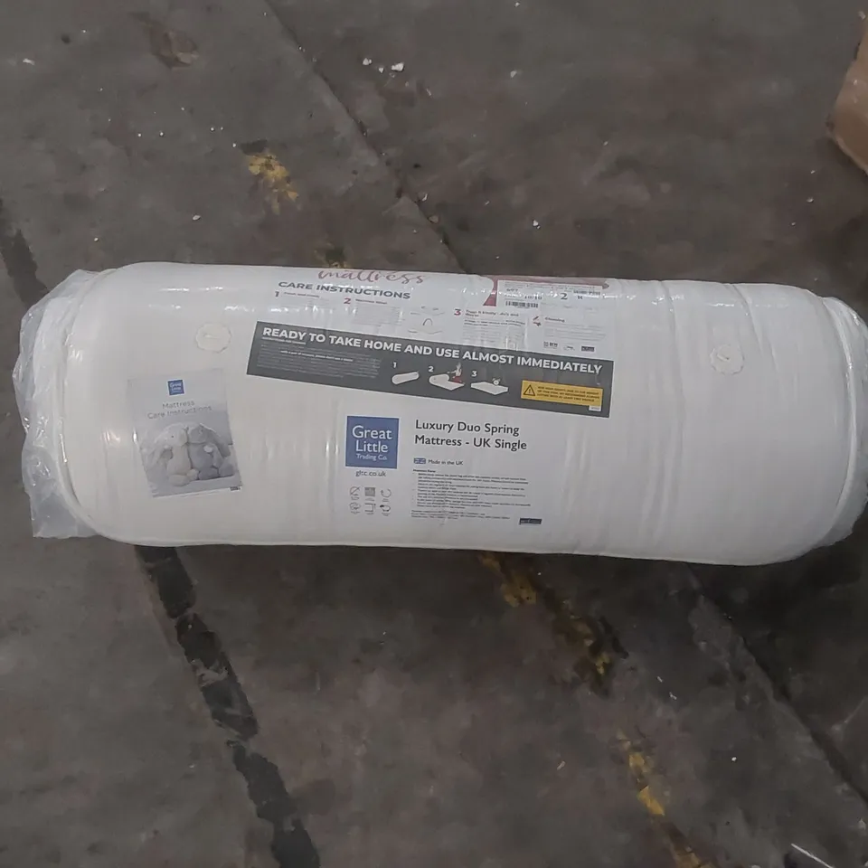 QUALITY BAGGED AND ROLLED AIRSPRUNG LUXURY DUO SPRING 90CM SINGLE MATTRESS 