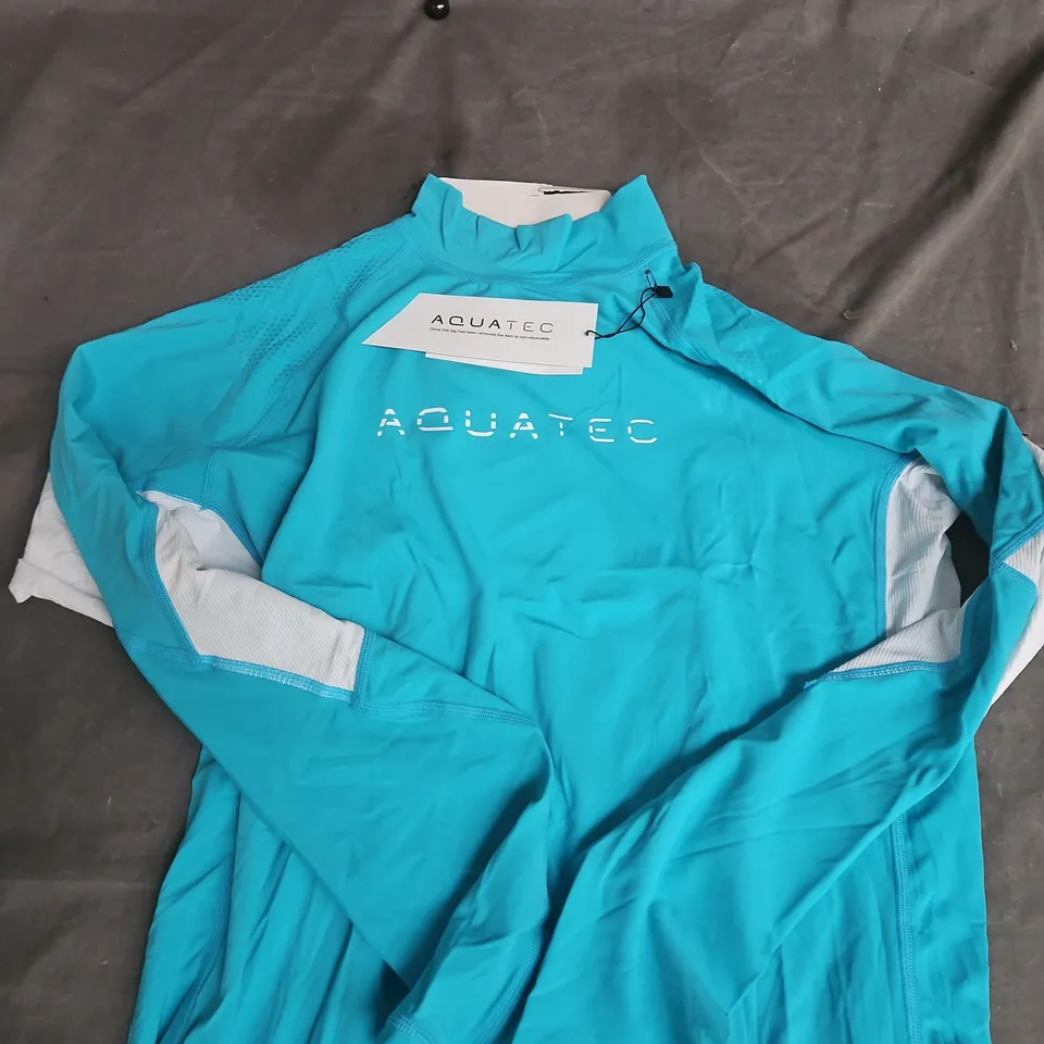 AQUATEC WOMEN'S LONG SLEEVE RASH VEST – TURQUOISE, XXL