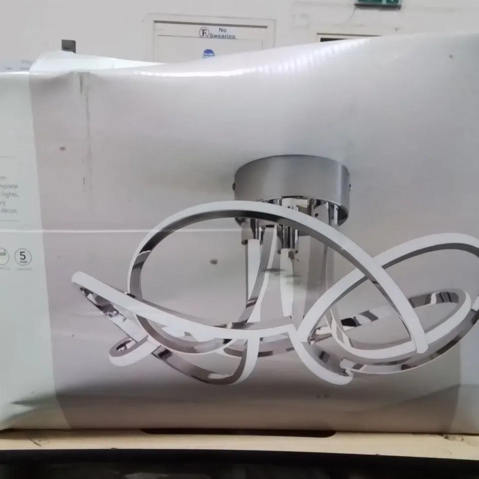 BOXED MARGOT LED CEILING LIGHT CHROME 