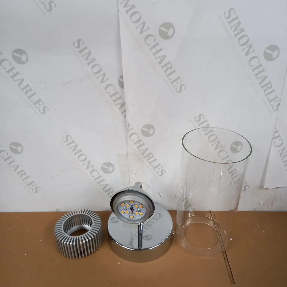 KIRBY 1LT LED WALL BRACKET POLISHED CHROME AND CLEAR FINISH
