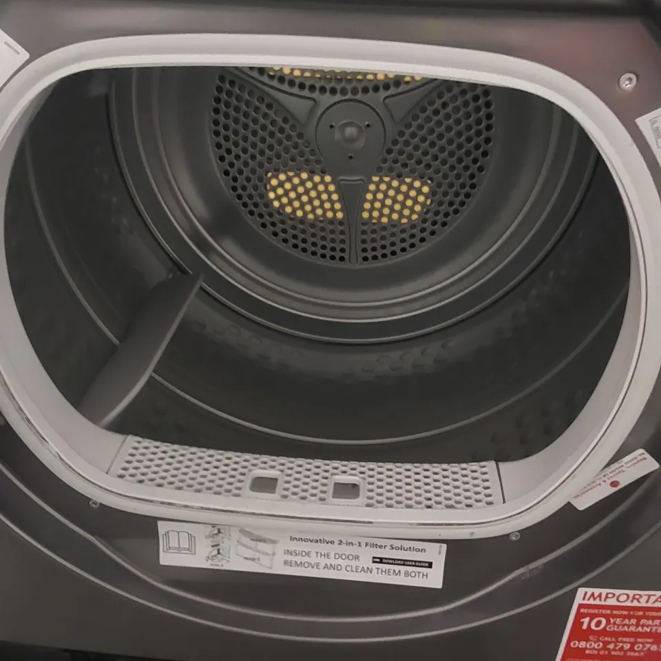 HOOVER H-DRY 300 9KG HEATPUMP TUMBLE DRYER IN GRAPHITE GREY, MODEL: HLE H9A2DCER-80