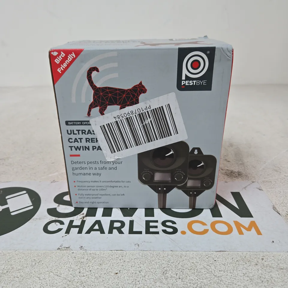 PESTBYE ULTRASONIC CAT REPELLER TWIN PACK – BATTERY OPERATED