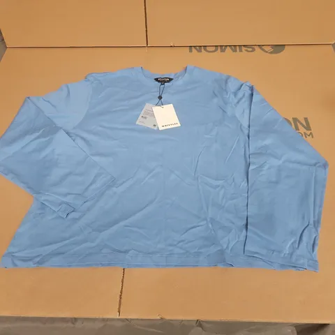 WHISTLES RELAXED LONG SLEEVE TEE IN BLUE - M