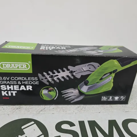 DRAPER 3.6V CORDLESS GRASS & HEDGE SHEAR KIT