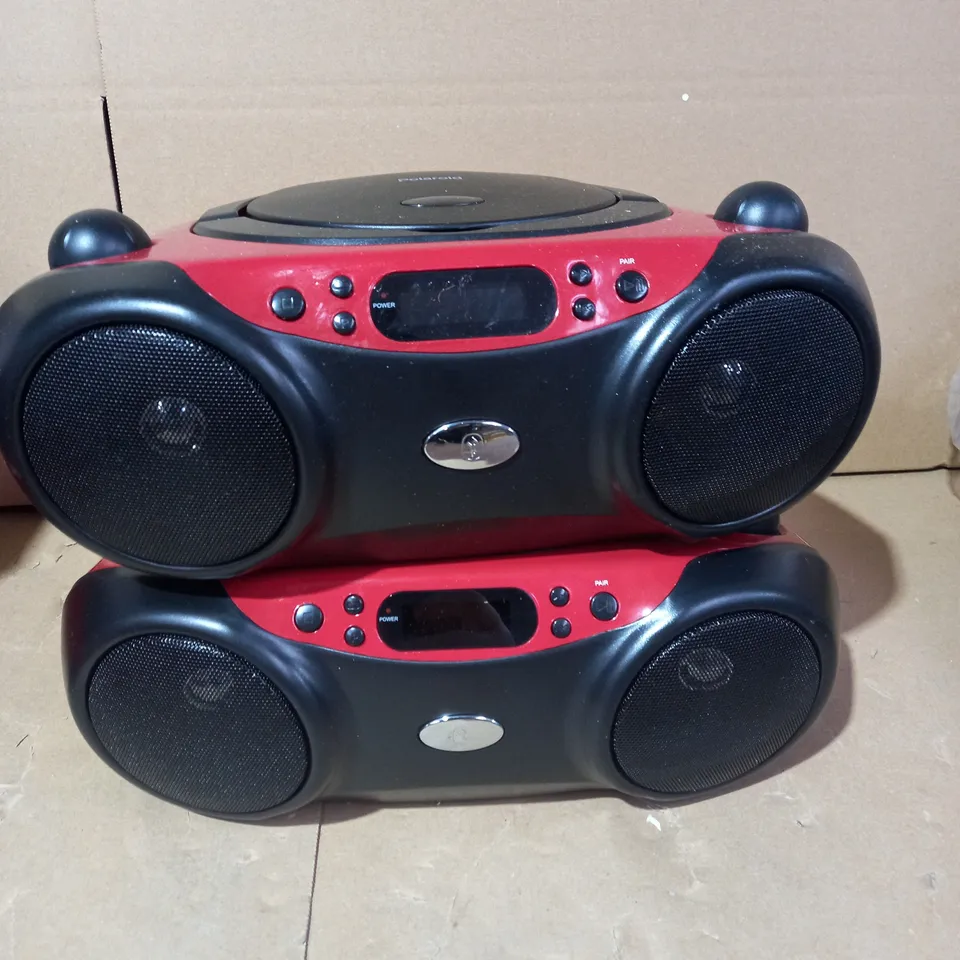 LOT OF 2 POLAROID BLUETOOTH CD BOOMBOXES
