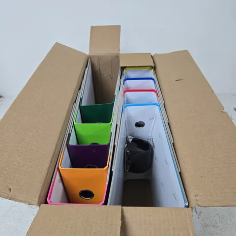 SET OF 10 DURAFILE LEVER ARCH FILE A4 ASSORTED COLOURS BOXED
