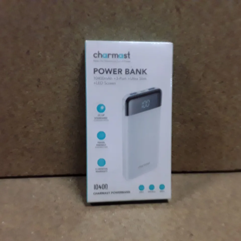 CHARMAST POWER BANK 10400AH 3 PORT ULTRS SLIM LED SCREEEN -WHITE X 6