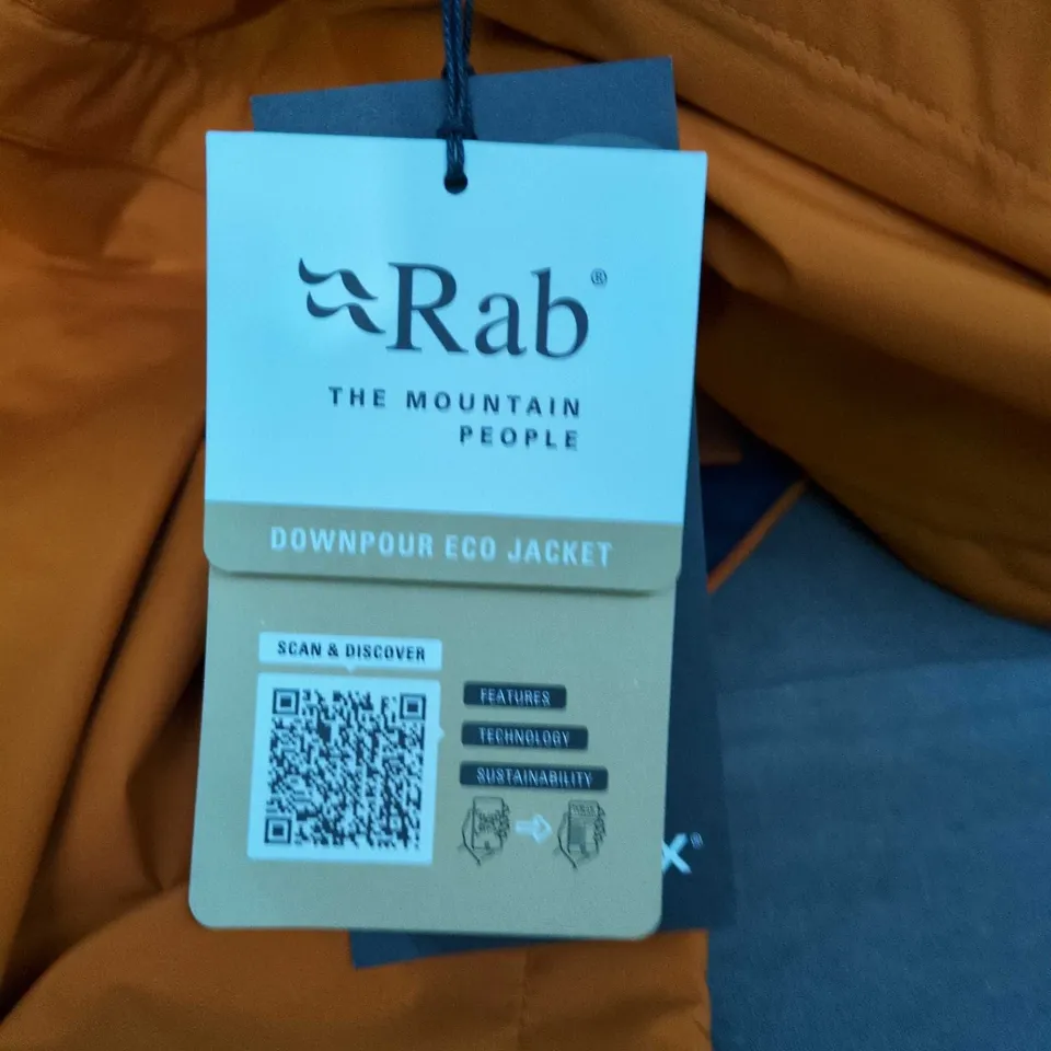 RAB DOWNPOUR ECO JACKET – DEEP INK/MARMALADE – UK XL