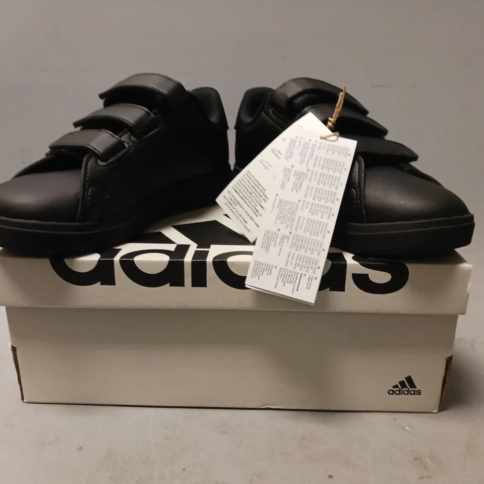 BOXED PAIR OF ADIDAS BASE 2.0 KIDS SHOES IN BLACK UK SIZE 13