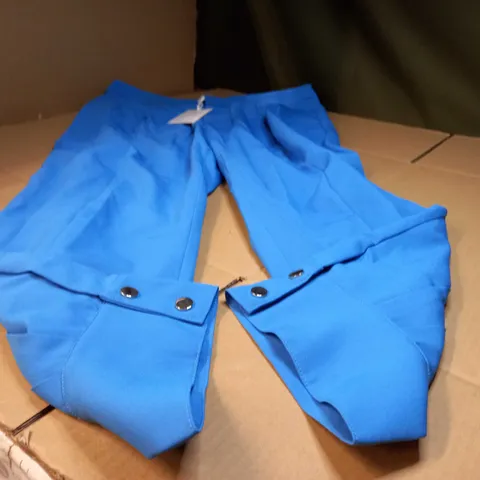 FOREVER UNIQUE BLUE BUTTON CUFFED SUIT TROUSERS - SIZE 18